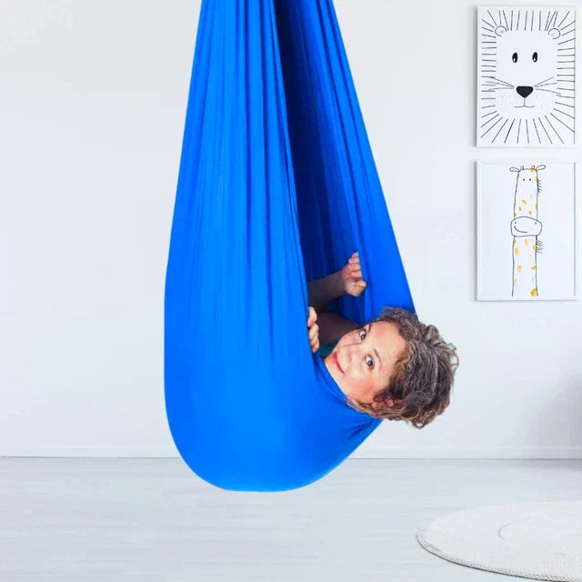 Balançoire de développement sensoriel pour enfants, chaise suspendue apaisante, intérieur et extérieur