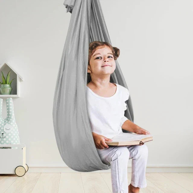 Balançoire de développement sensoriel pour enfants, chaise suspendue apaisante, intérieur et extérieur