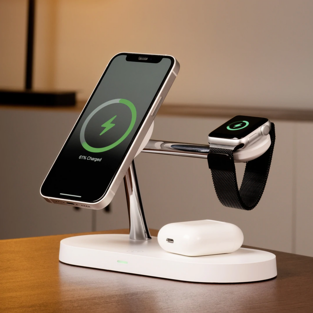 Dock di ricarica wireless tre in uno per tutti i tuoi dispositivi