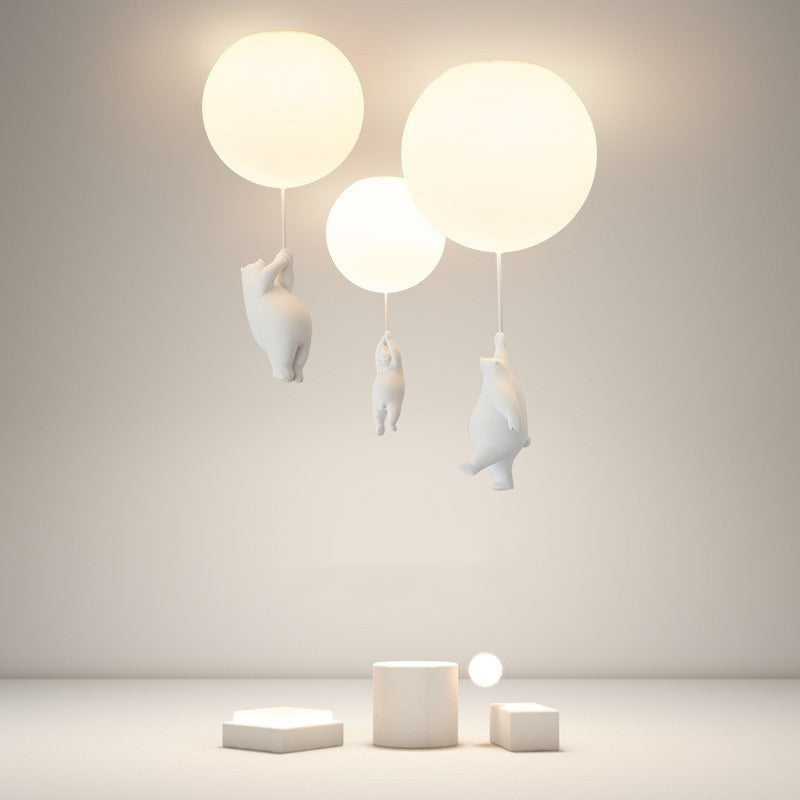 Lampa wisząca Fateh Bear Balloon do sufitu, zabawna dekoracja pokoju