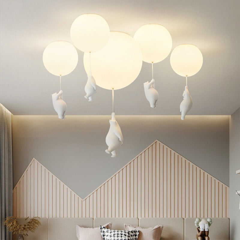 Závěsná lampa Cora Bear Balloon pro dětský pokoj, stropní dekorace
