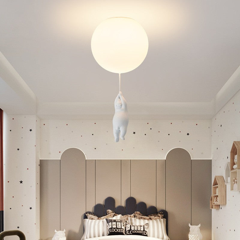 Závěsná lampa Cora Bear Balloon pro dětský pokoj, stropní dekorace