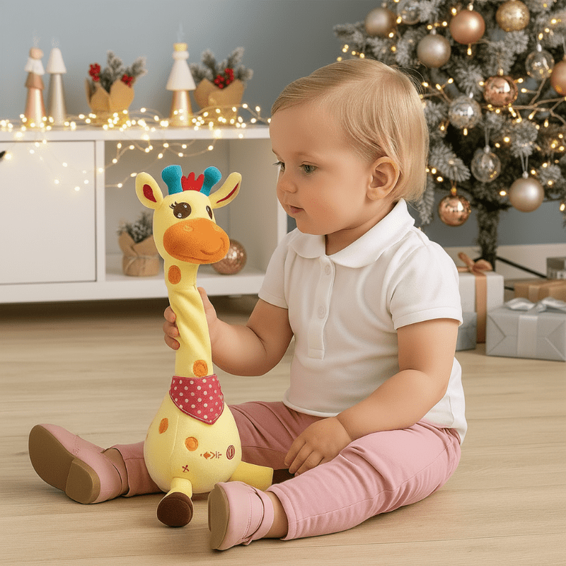 BrightTune Giraffa di Peluche Parlante e Danzante per Bambini