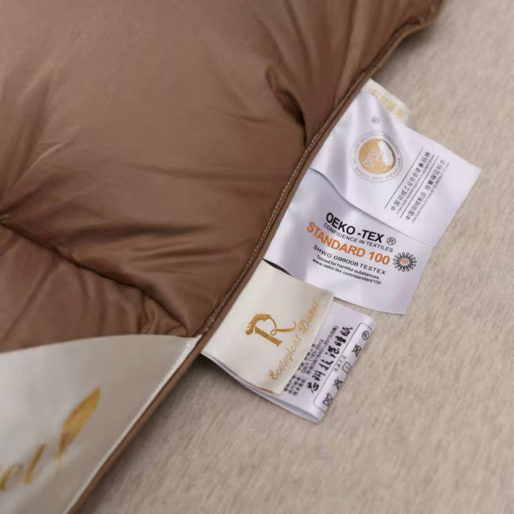 Liora Brown Comforter With Goose Down For Lightweight Luxury