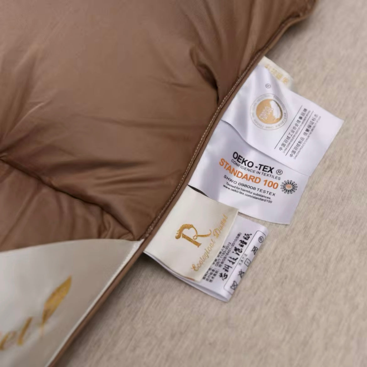 Liora Brown Comforter With Goose Down For Lightweight Luxury