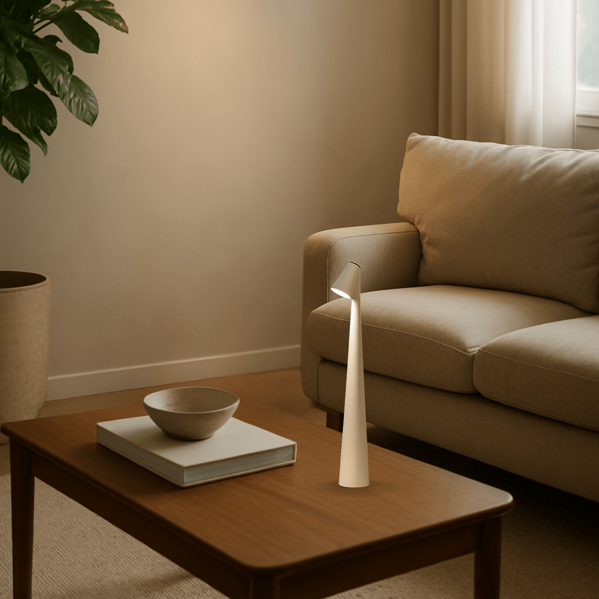 Nabíjecí stylová kovová stolní lampa pro vnitřní i venkovní použití