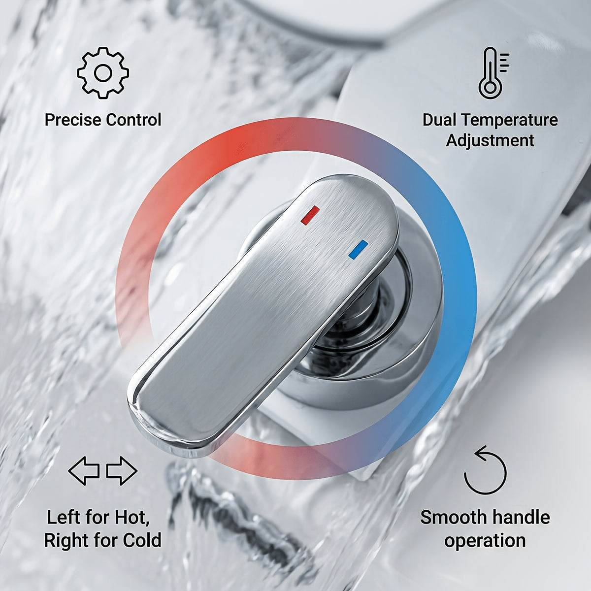 Rubinetto per lavabo a cascata con specchio