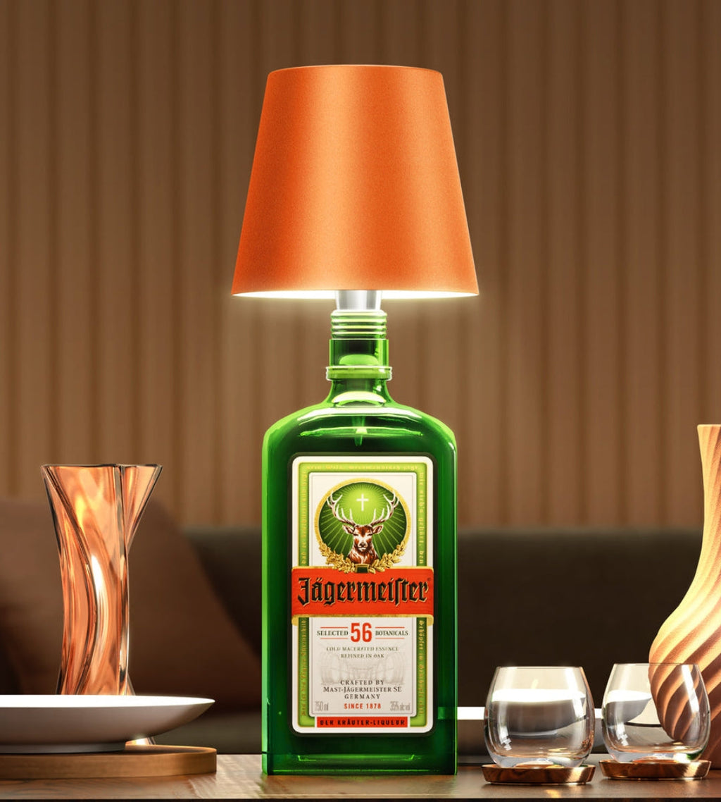 Aluminium LED-fleslamp, oplaadbare tafellamp voor wijnflessen, warm licht