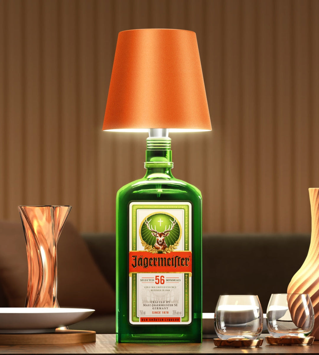 Aluminium LED-fleslamp, oplaadbare tafellamp voor wijnflessen, warm licht