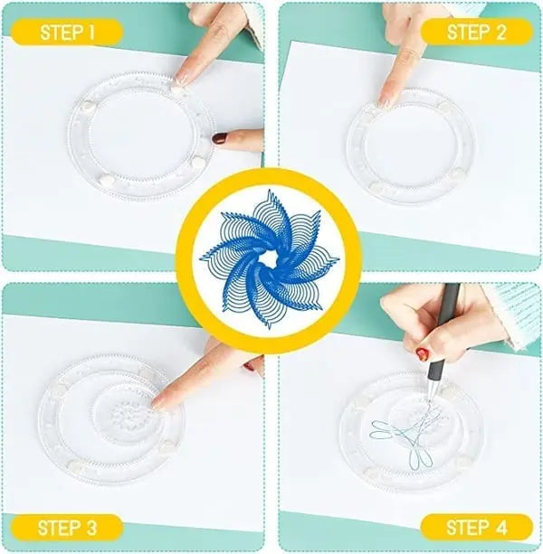 Set de regla Spirograph de 22 piezas para dibujo creativo: patrones geométricos y diseño de mapas – herramienta de dibujo de plástico ABS para niños y adultos