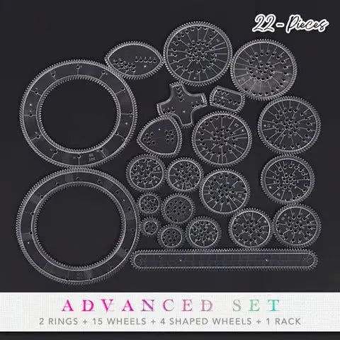 Set de regla Spirograph de 22 piezas para dibujo creativo: patrones geométricos y diseño de mapas – herramienta de dibujo de plástico ABS para niños y adultos