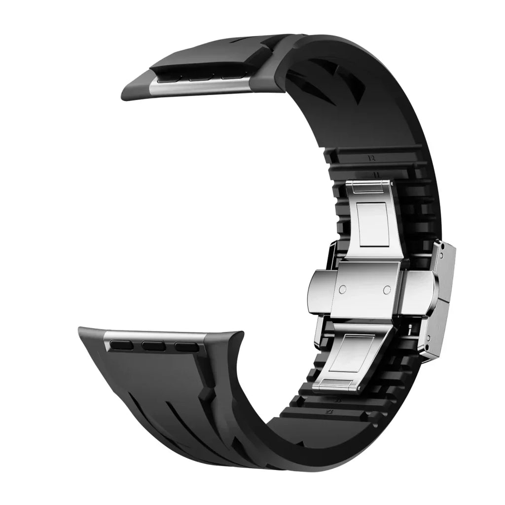 Premium Butterfly Buckle Rubber Band FKM For Apple Watch