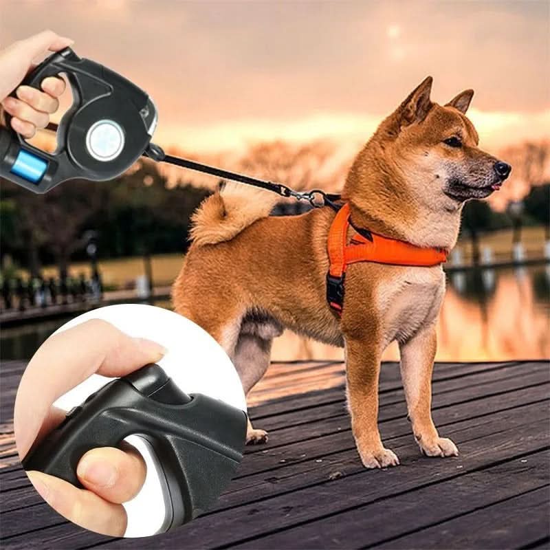 LumenStride LED Dog Leash With Integrated Flashlight For Safe Walks