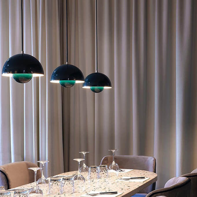Boreal 1-Light Semicircle Dome Pendant Light Modern
