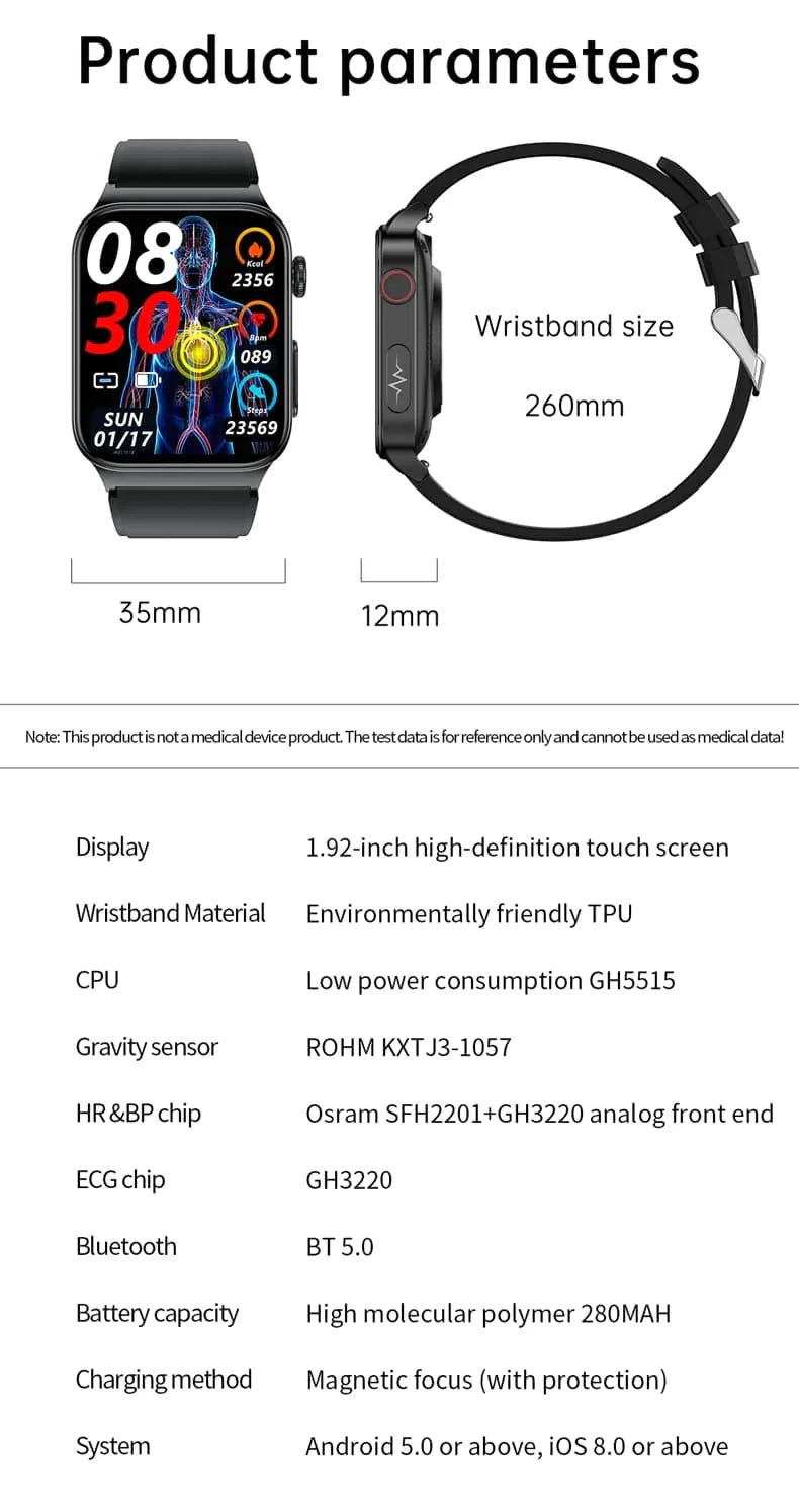 Smartwatch Avanzato per la Salute con Monitoraggio Completo della Salute