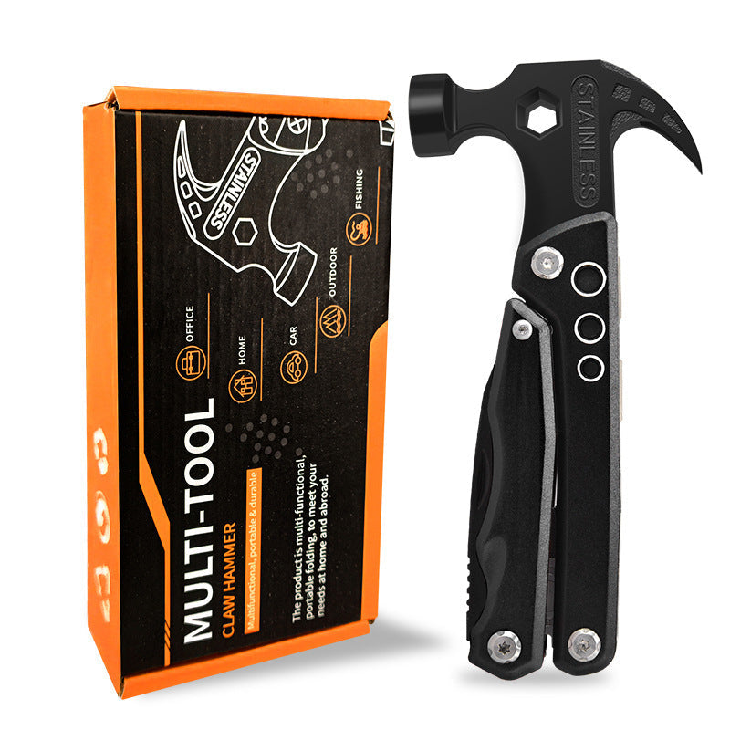 19-in-1 Multitool Hammer – Versatile Tool Combining Hammer, Pliers, Screwdriver, Knife, Bottle Opener, and 13 Extra Functions for Camping, DIY, and Emergencies