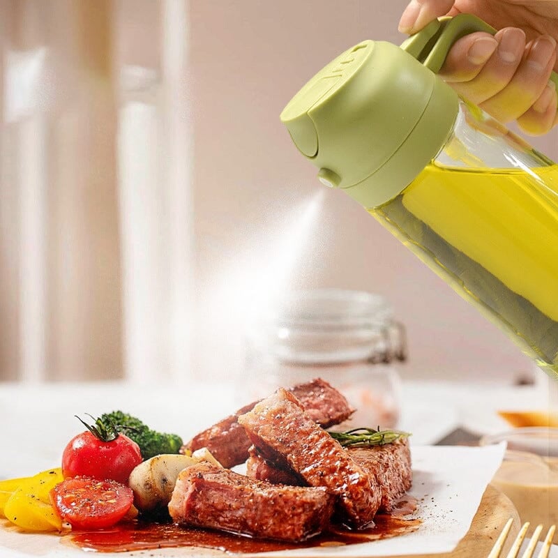 AeroChef 2v1 skleněný rozprašovač a dávkovač oleje kuchyňský nalévací nástroj