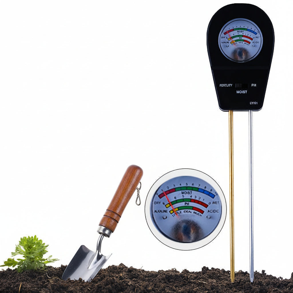 Tester del terreno da giardino a tre vie