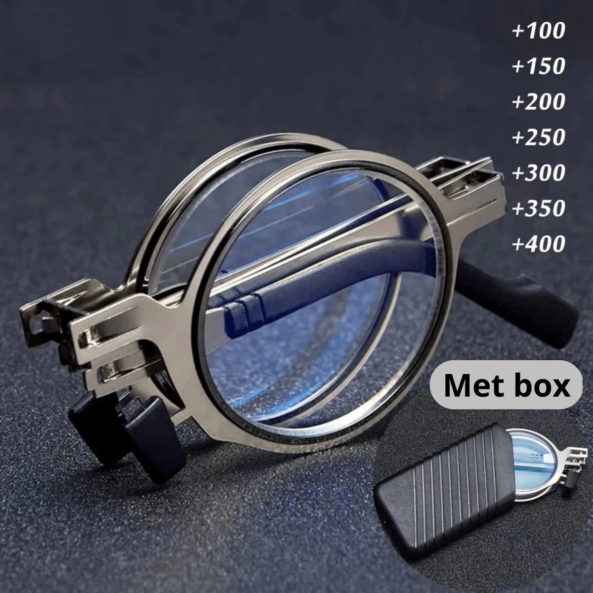 LumenView Faltbare Lesebrille mit Blaulichtfilter und kompakter Hülle