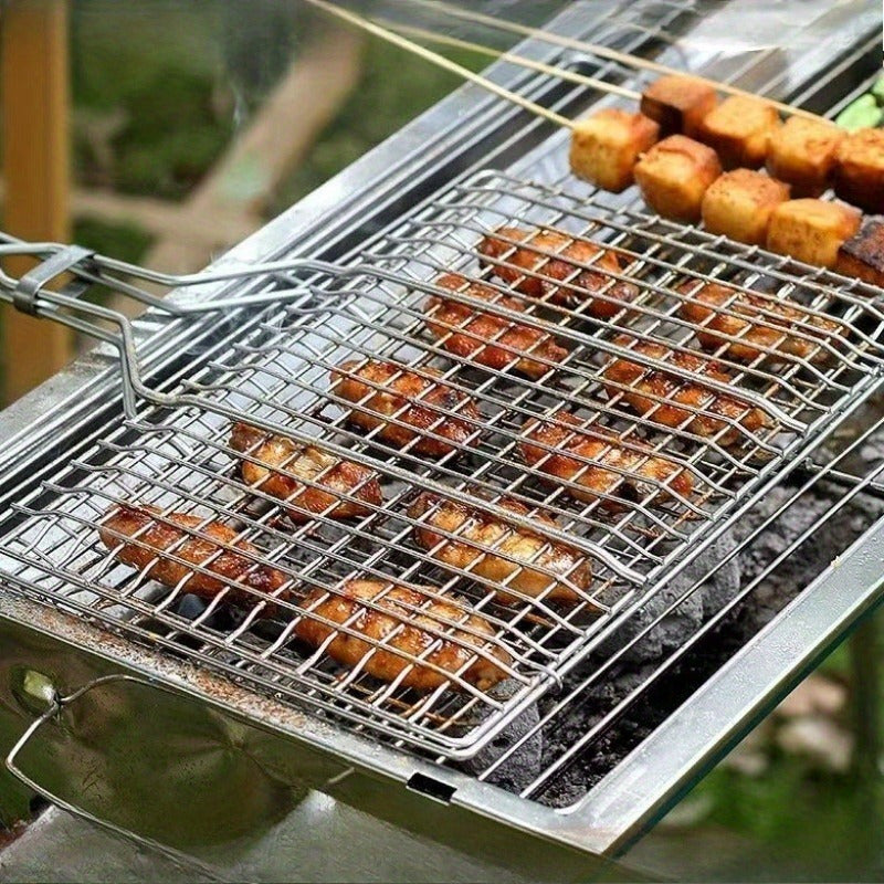 Erős grillkosár a könnyű szabadtéri sütéshez
