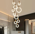 Wood And Acrylic Ring Pendant Lamp With LED Warm Glow