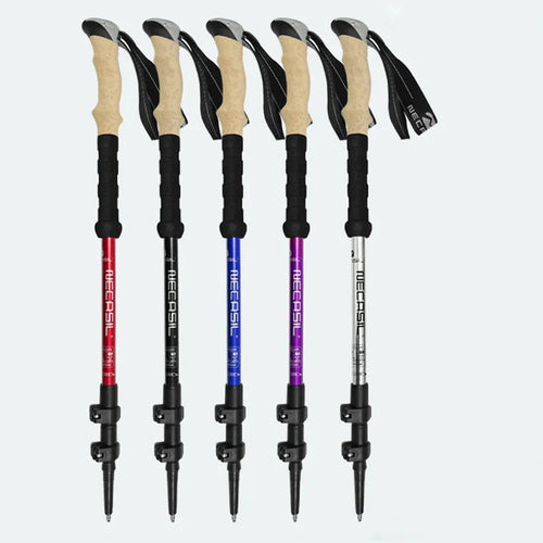 2 Pack Ultralight Telescopic Trekking Poles Adjustable Aluminum Quick Lock EVA Grip | Fervei