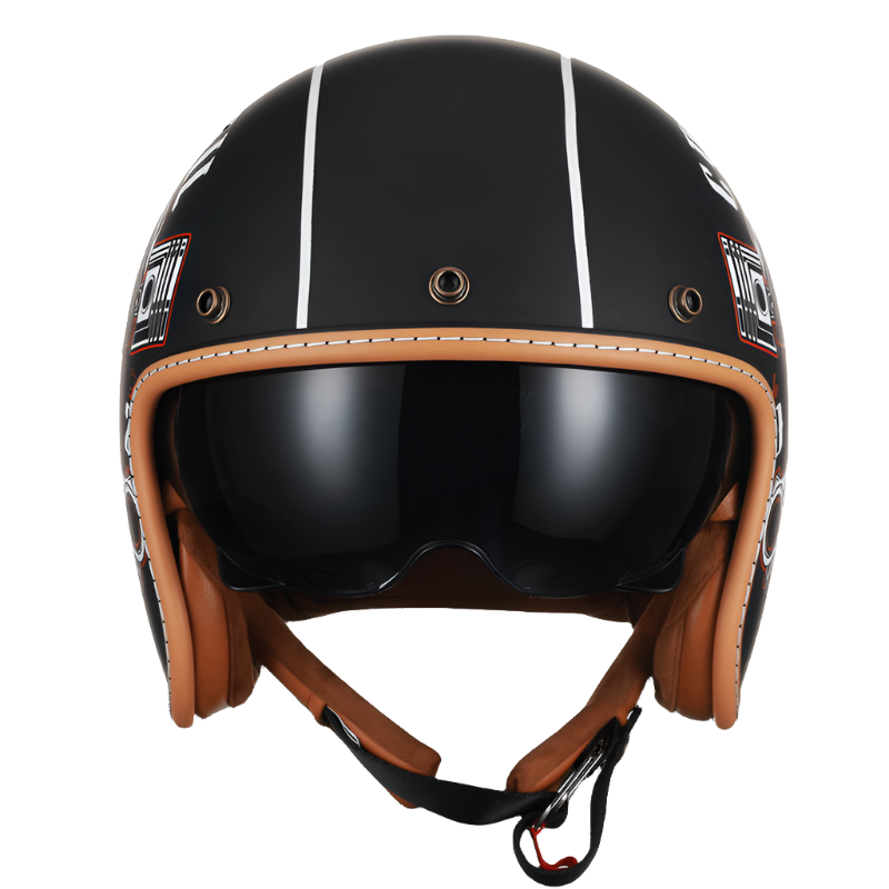 JetLite KB2 Retro-Helm mit offenem Gesicht für klassische Motorradtouren