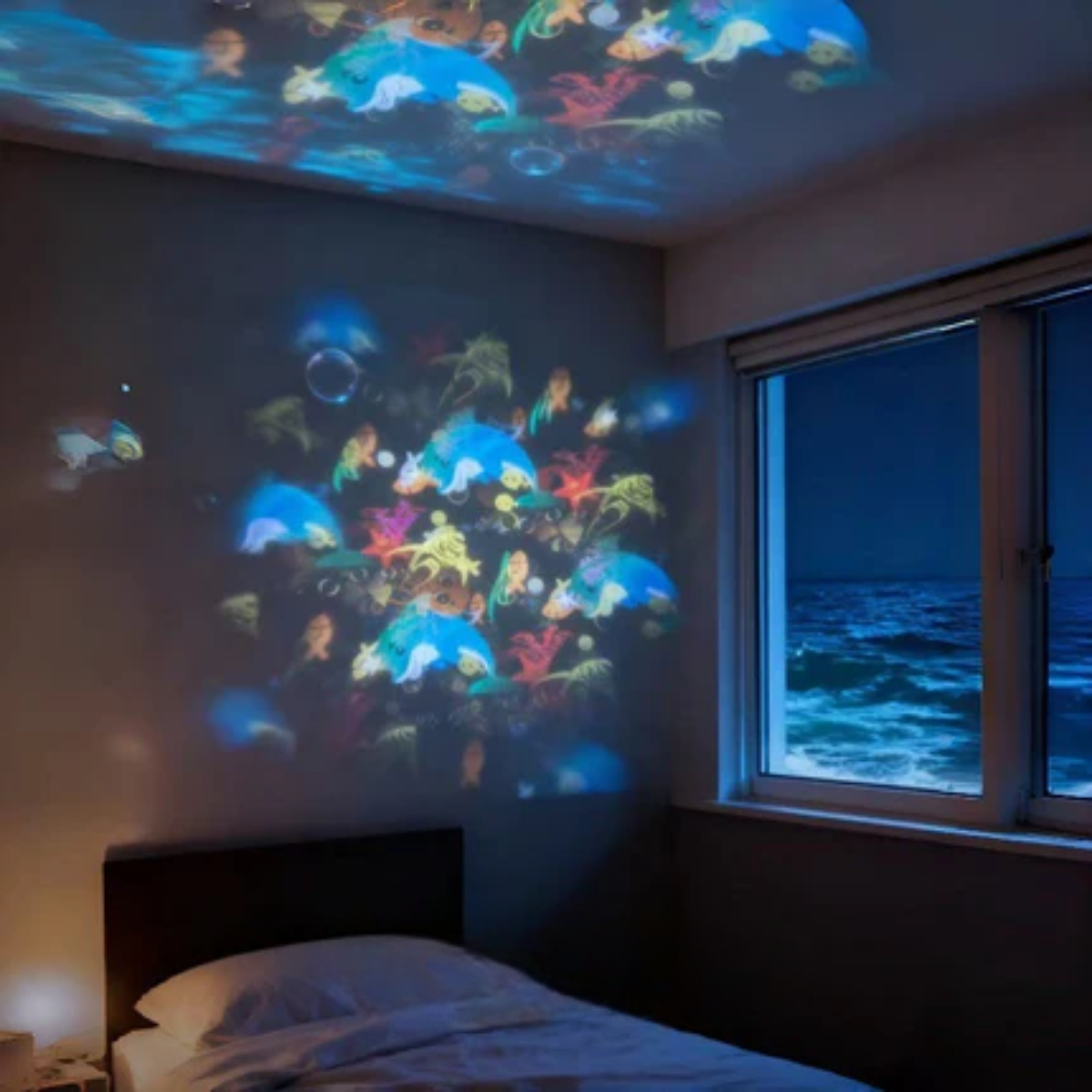 Rotating LED Projector Light for Immersive Room Ambiance