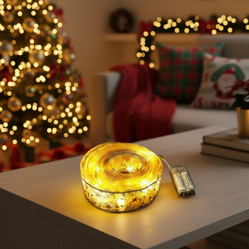 TwinkleGrove Double Layer LED String Lights for Christmas Trees