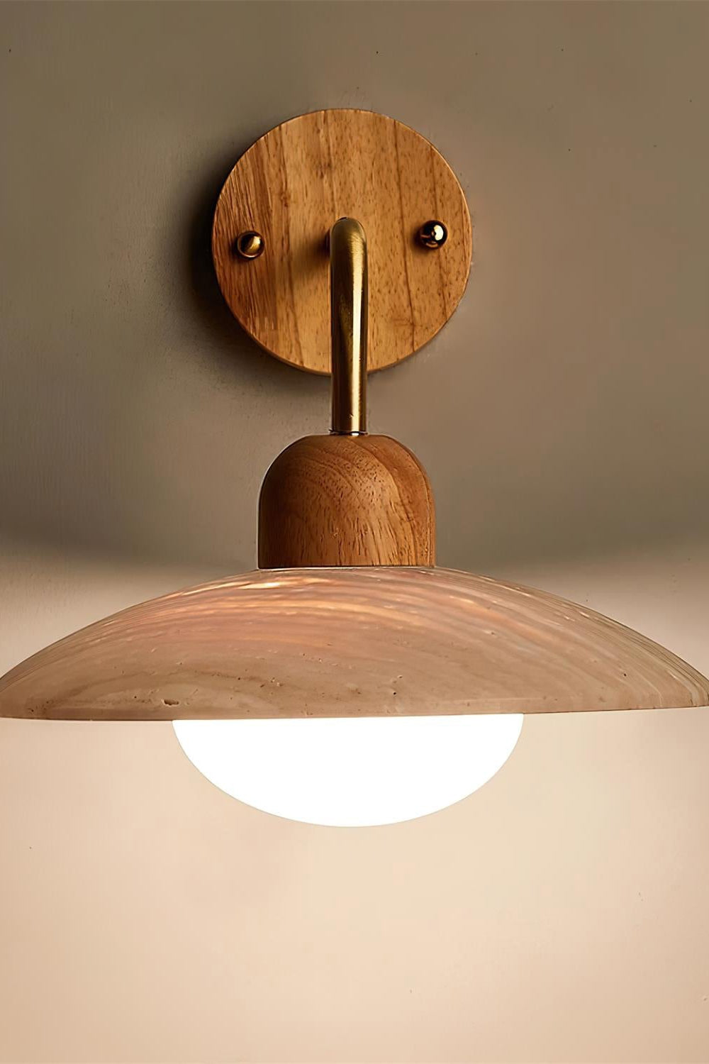 Lunara Travertine Wall Light With Disc For Modern Interiors