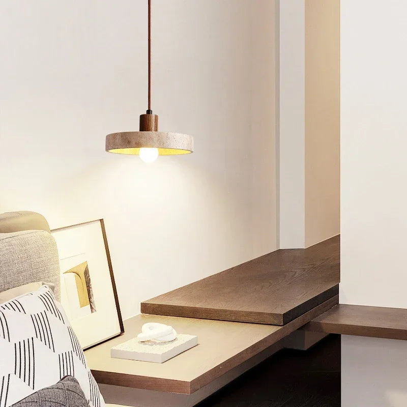 Marvelle | Lampa wisząca z naturalnego kamienia z żarówką LED E27