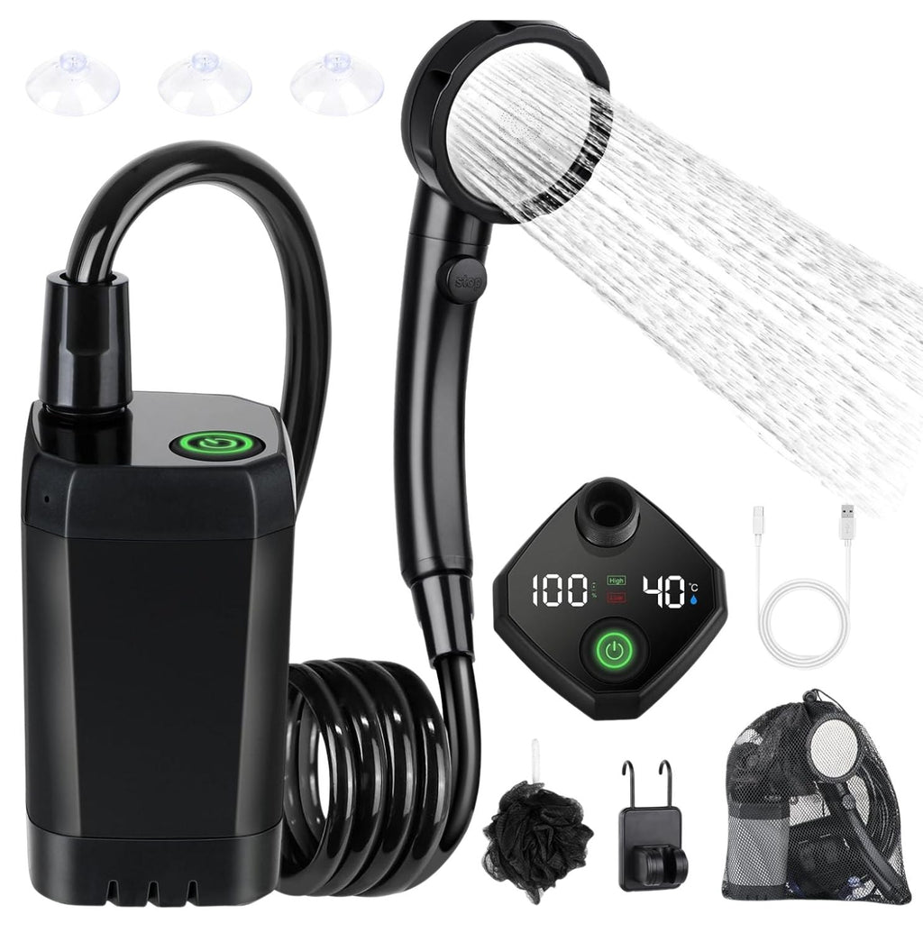 Portable Compact Outdoor Shower With Electric Pump For Camping