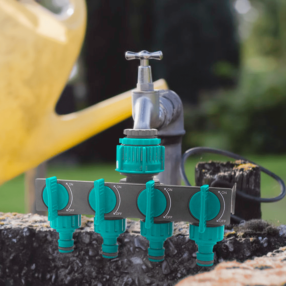 4 Way Garden Hose Distributor With Adjustable Tap Adapter