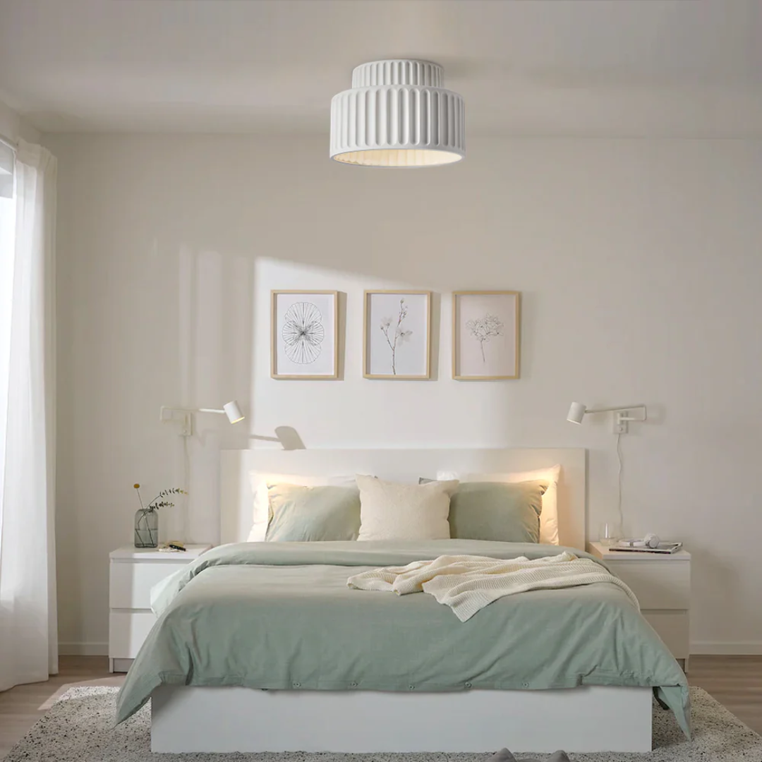 LumaArc Ribbed Vintage Ceiling Light For Low Ceilings