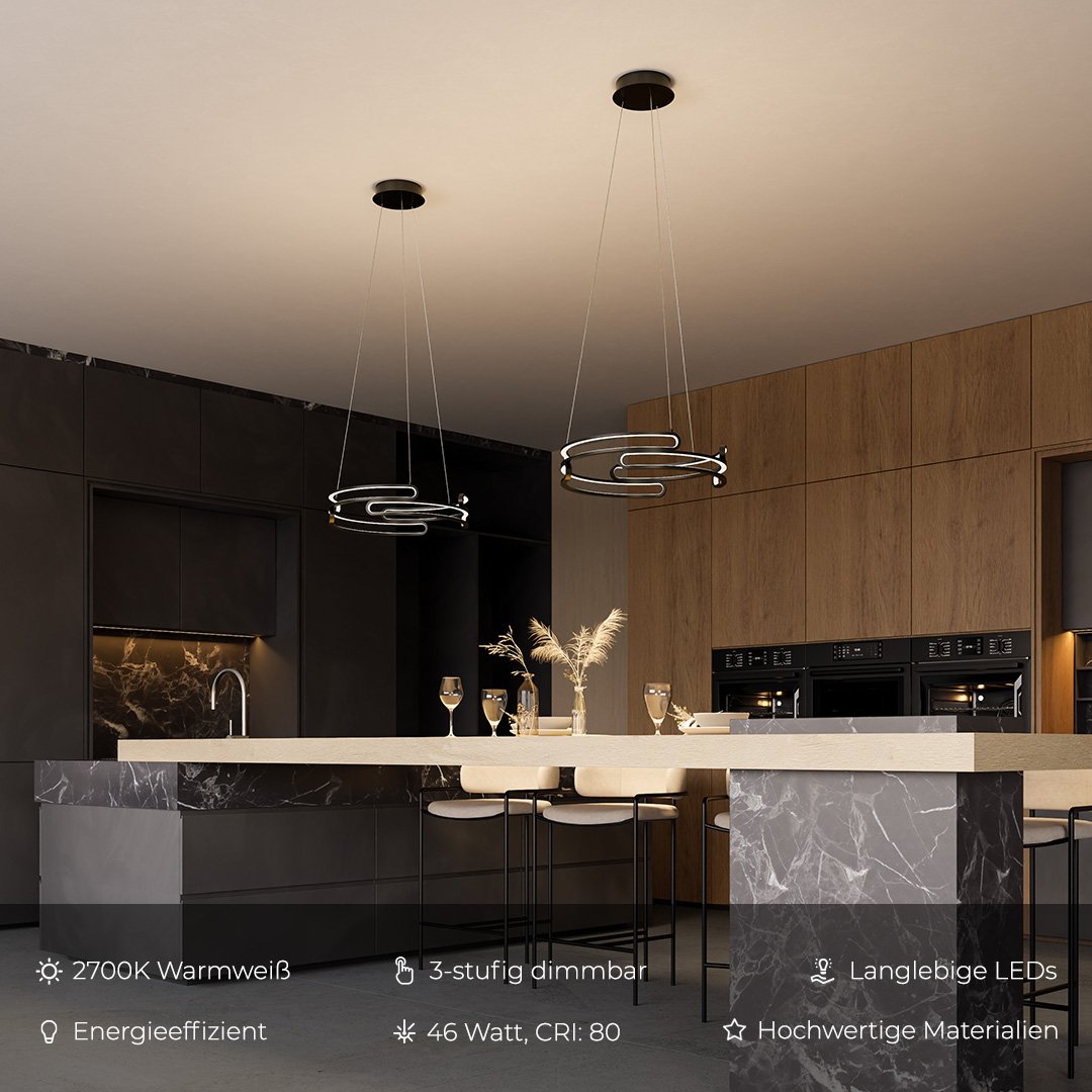 Solaro Industrial Pendant Light With 2700K LED In Metal Finish