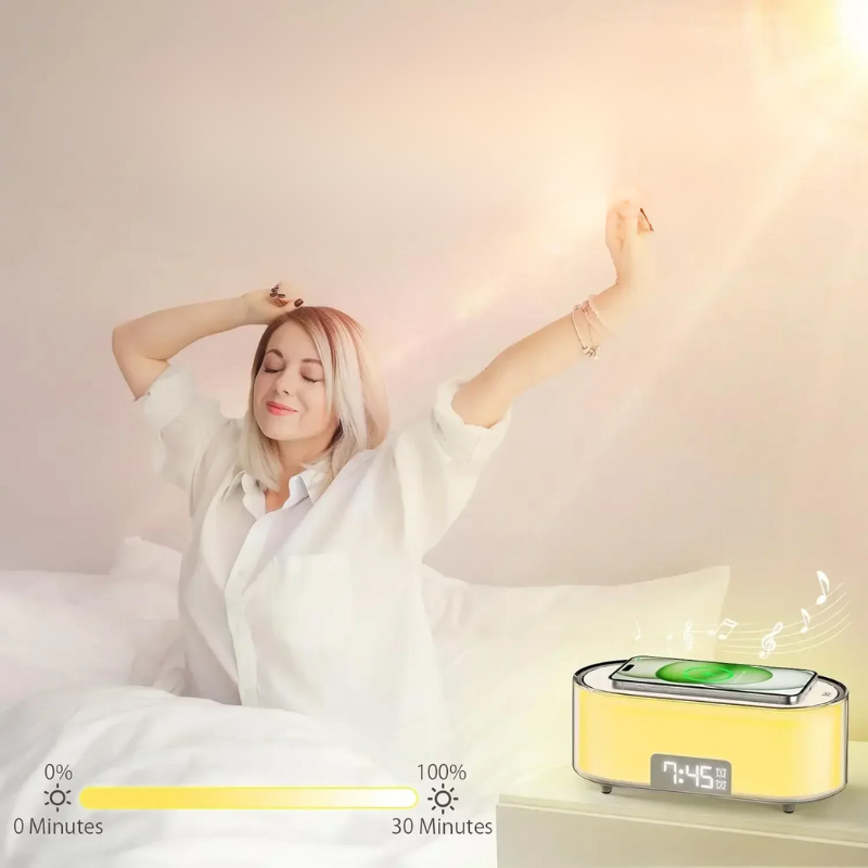 Lunera 15W Charging Station With Alarm Clock For Your Desk