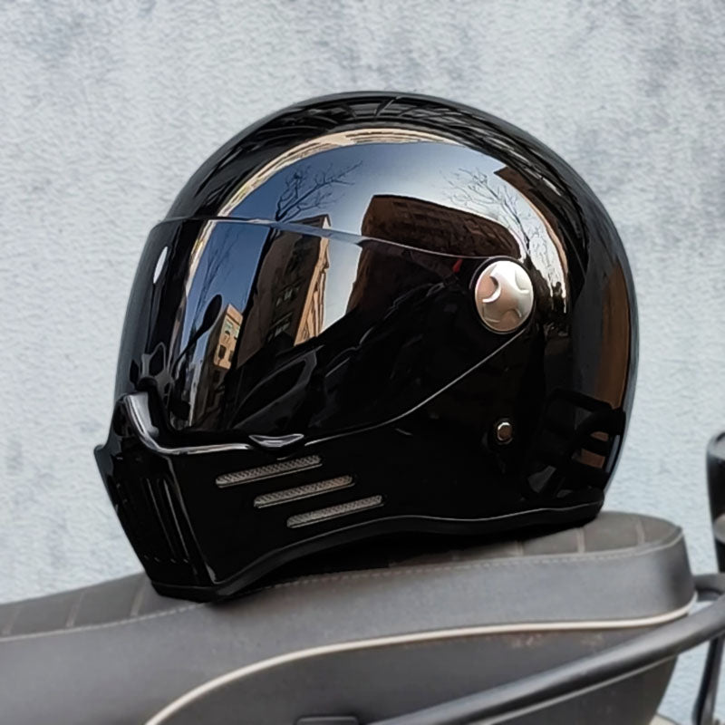 Přilba Bikerslifestyle Full Face Cruiser s tmavým štítem, schválená DOT a ECE