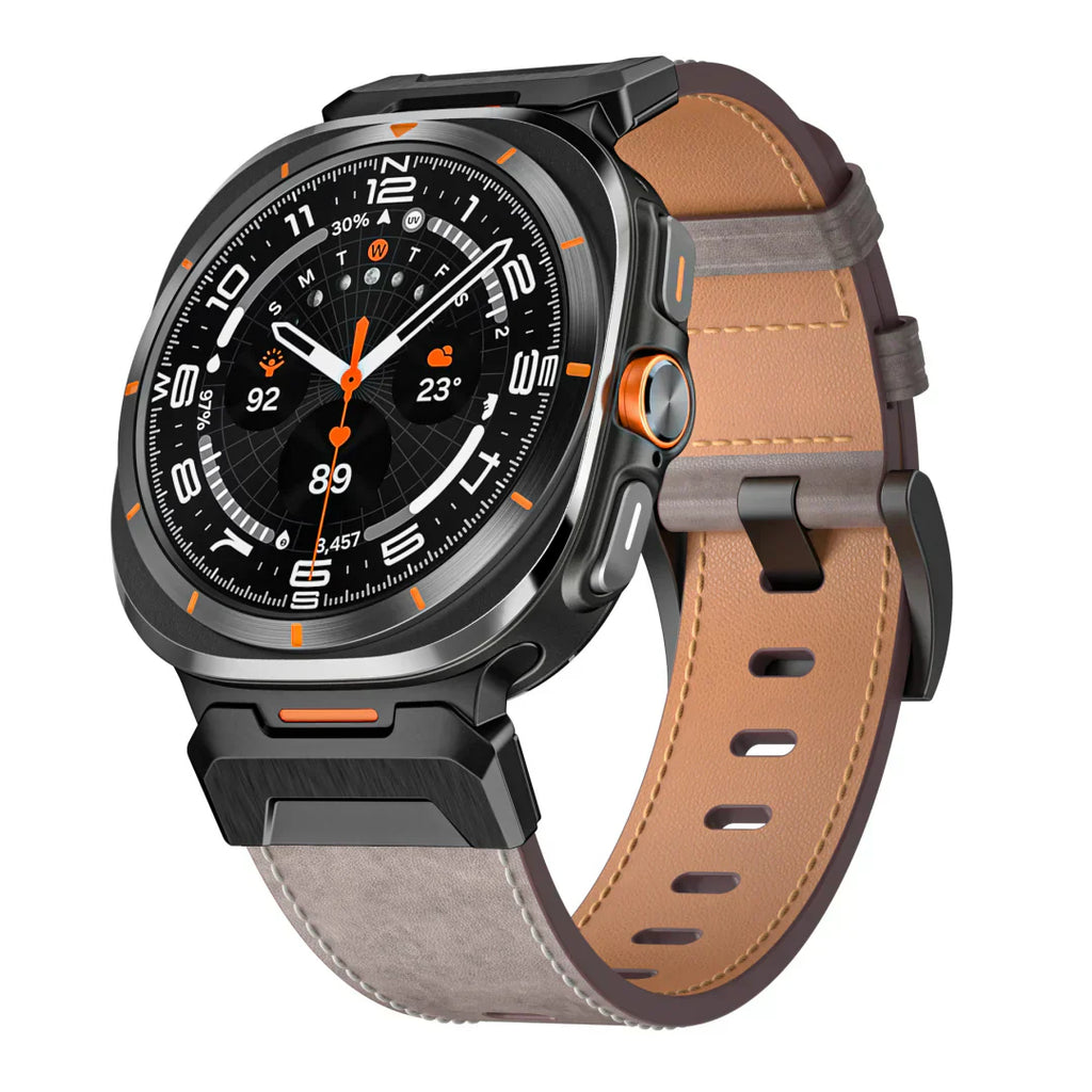 Kožený taktický řemínek kompatibilní se Samsung Galaxy Watch Ultra