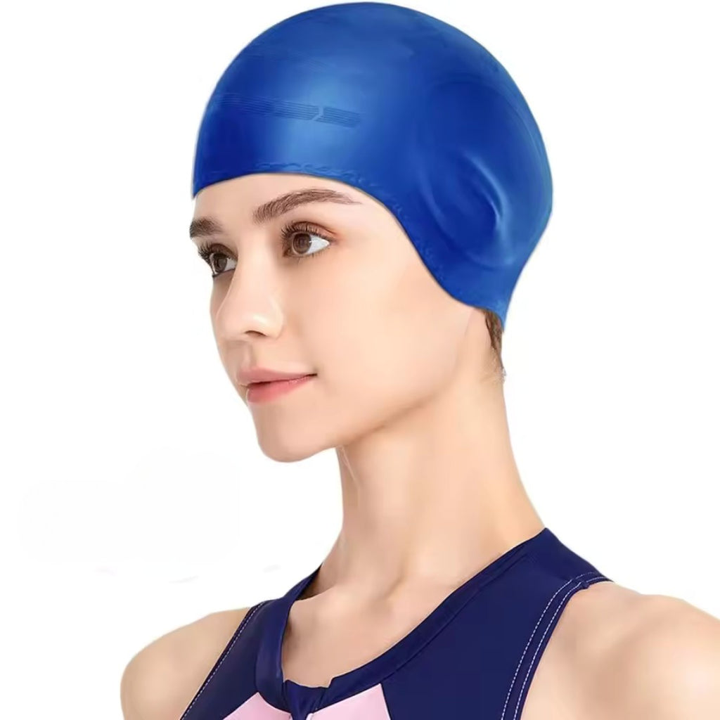 AquaGuard Silicone Swim Cap With Ear Protection For Swimming | Fervei