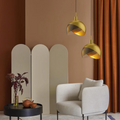 Gold Glass Globe Pendant Lamp For Dining Table By LuminaNova