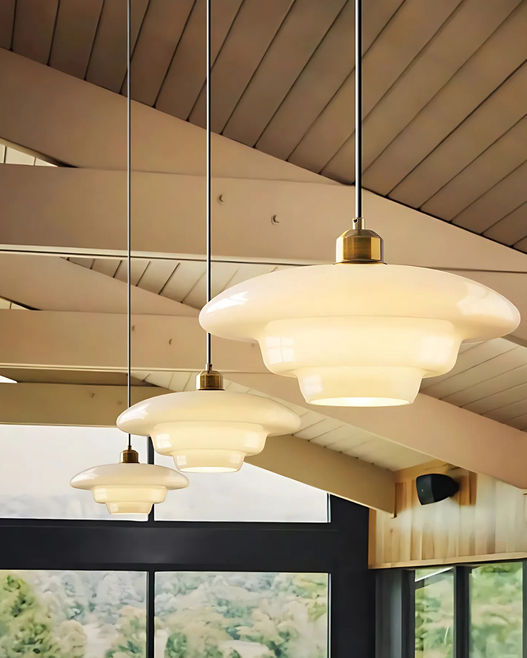 Luselle Cloud Pendant Ceiling Light In Retro Opal Glass