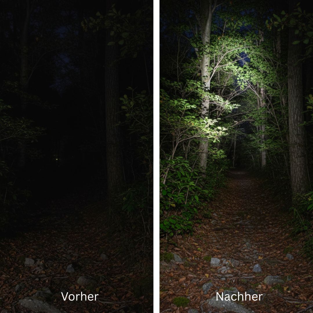 Lanterna Frontal LED Brilhante de 1000 Lumens com Luz Vermelha e Zoom para Caminhadas e Campismo