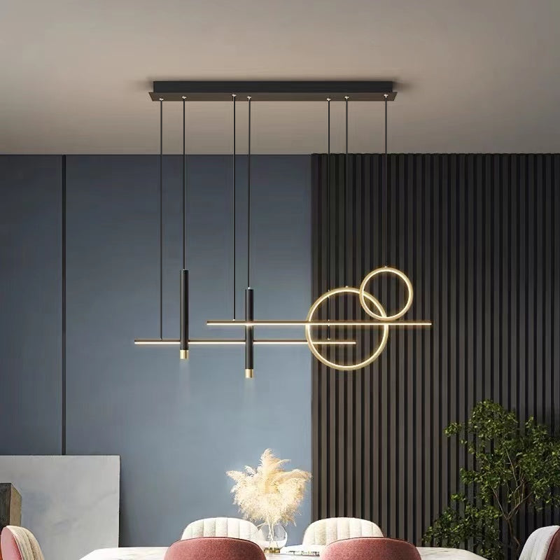 MadinaGlow LED Chandelier In Black Metal Finish An Elegant Accent For Living And Dining Rooms