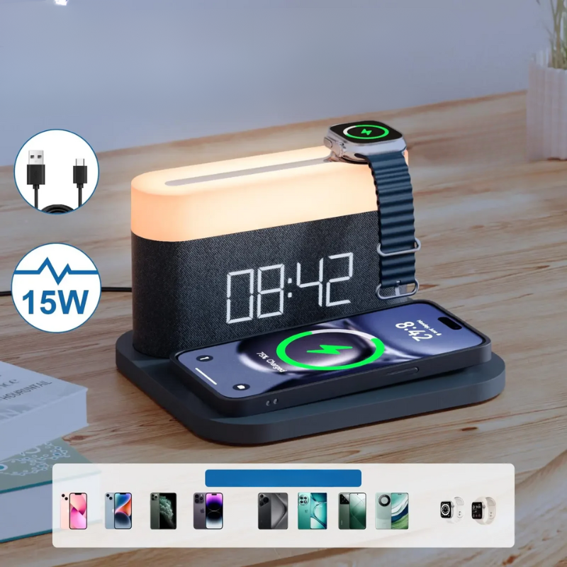 Lunara 15W Wireless Charger With Night Light For iPhone And Samsung