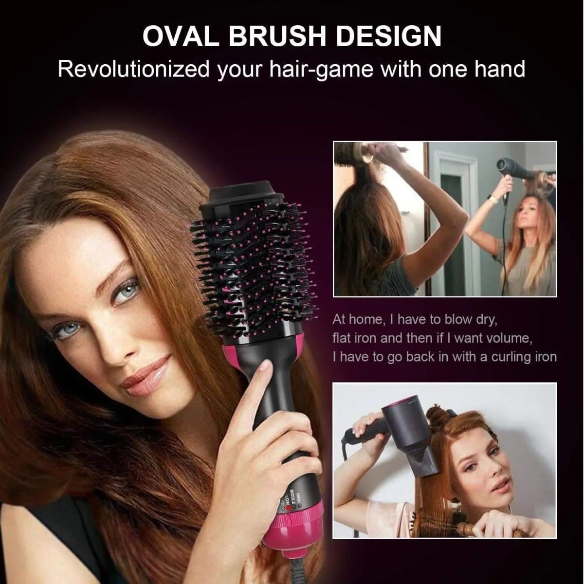 AuraNova ProStyle 4 In 1 Hair Dryer and Straightener for Volume Shine and Styling