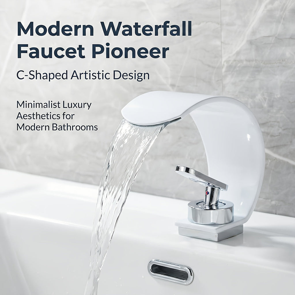 Rubinetto per lavabo a cascata con specchio