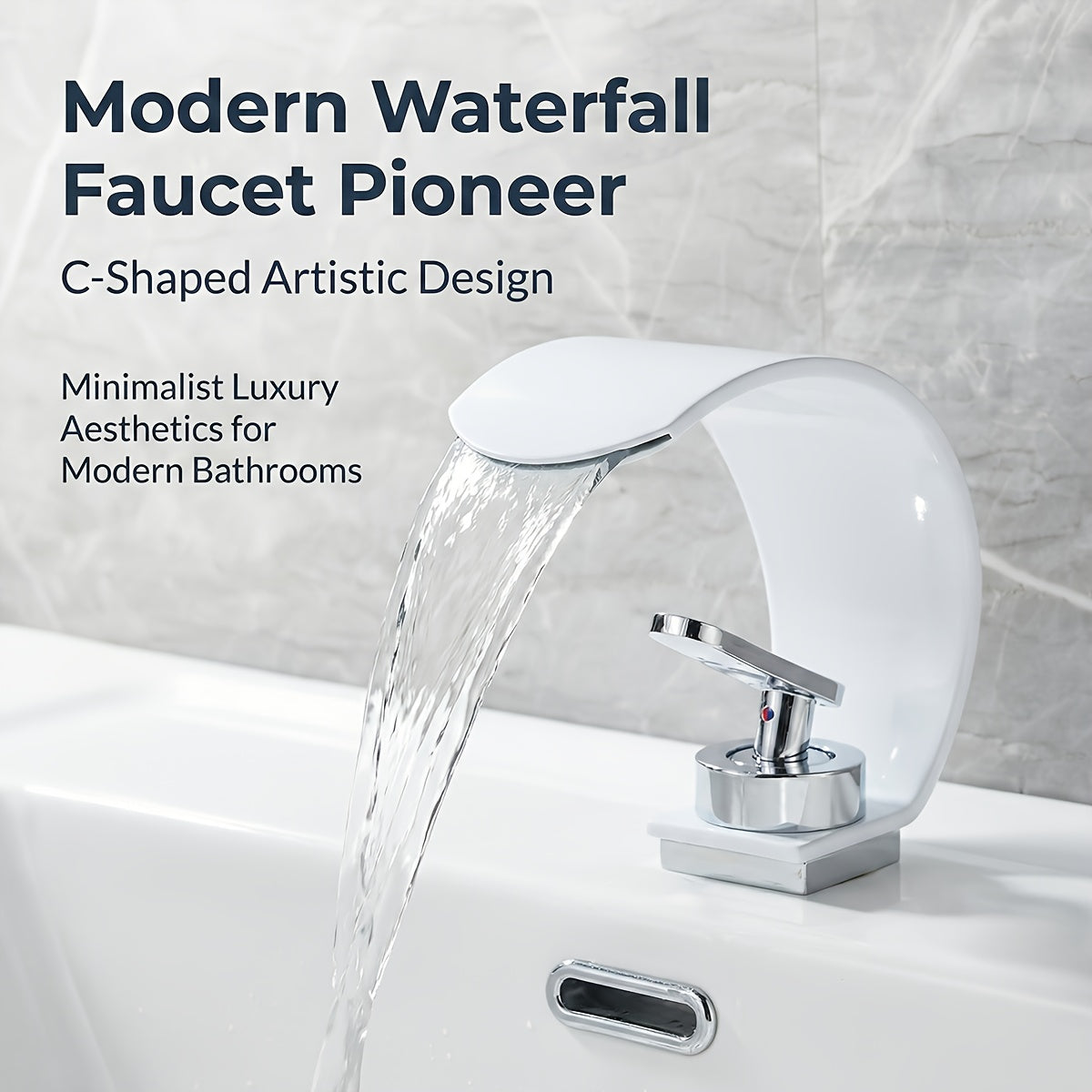 Rubinetto per lavabo a cascata con specchio