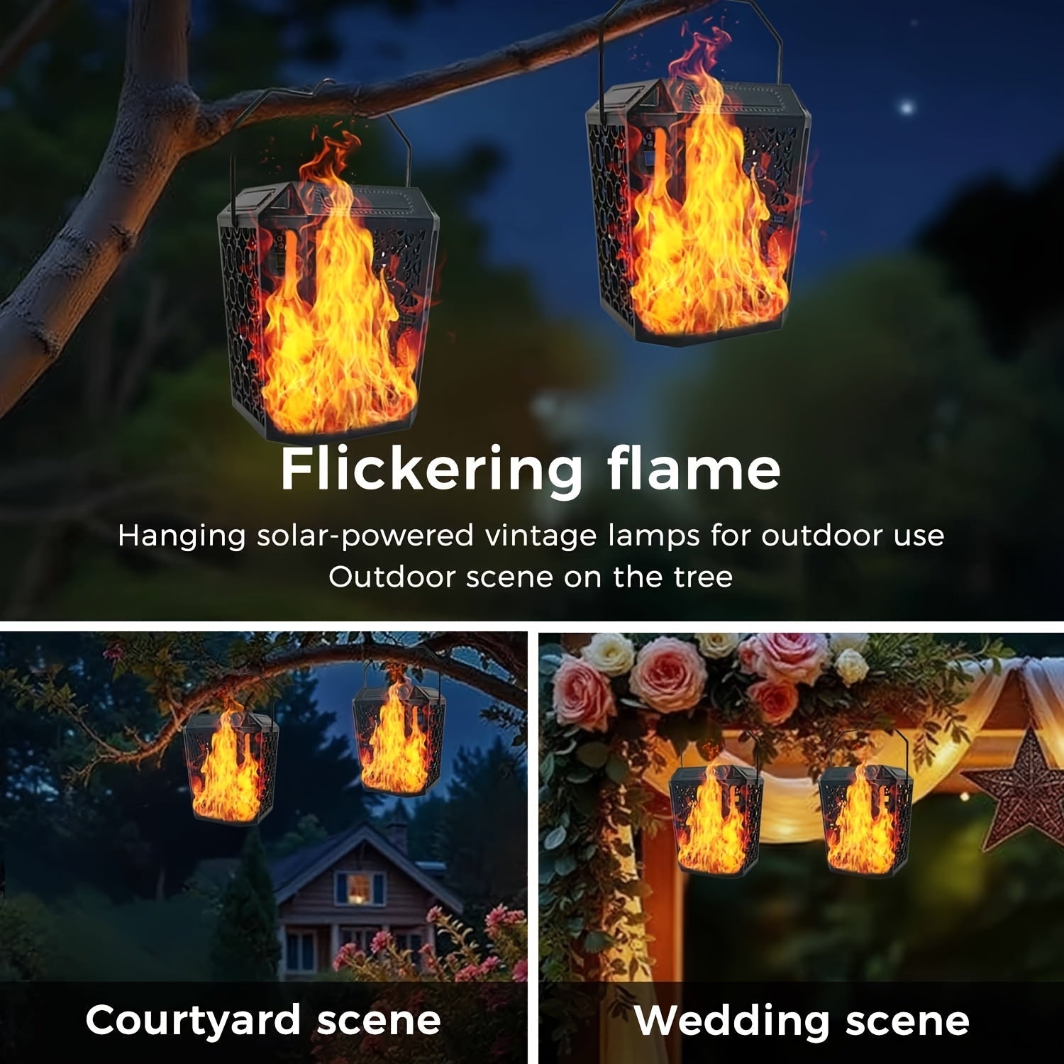 Flickering Solar Torch Lamp