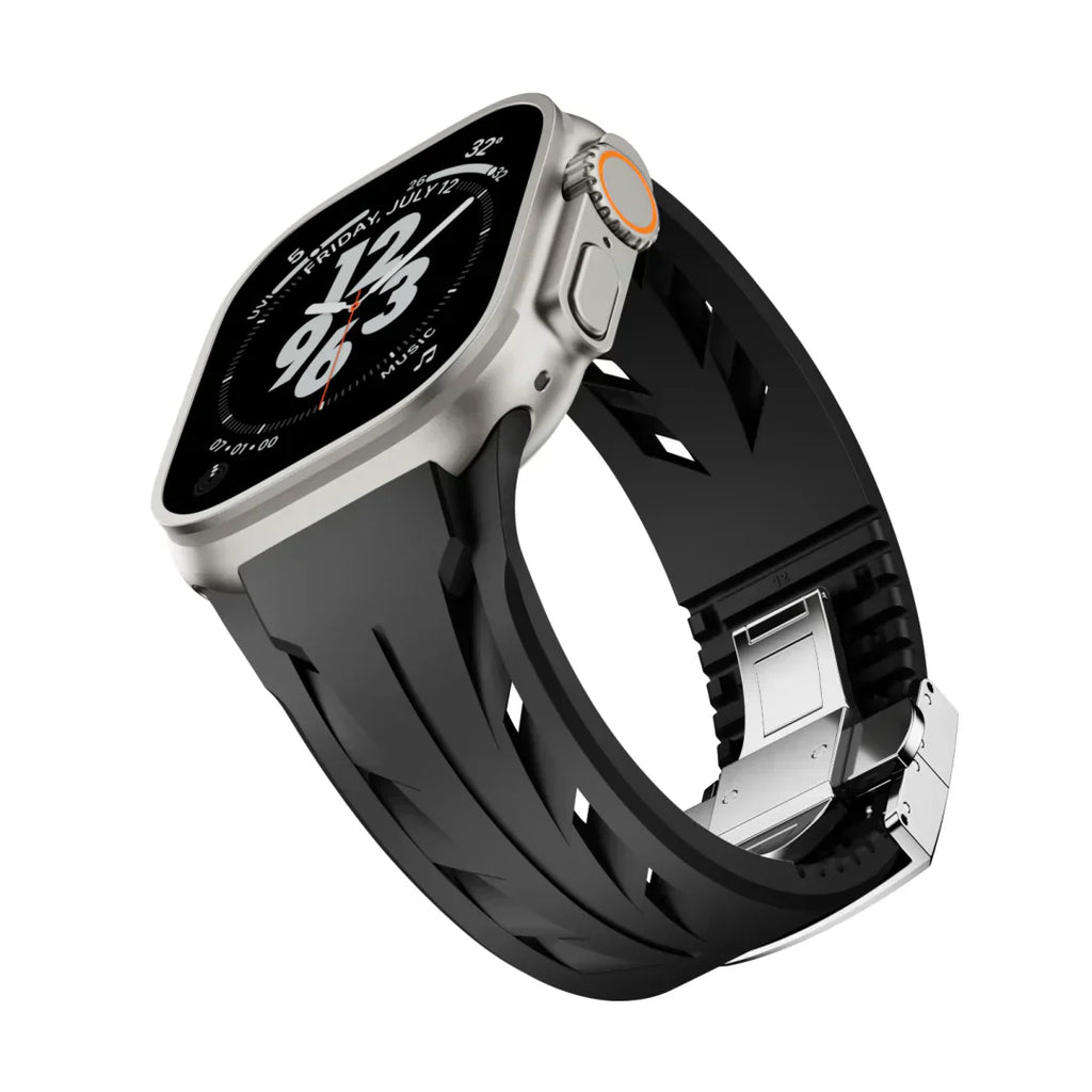 Premium Butterfly Buckle Rubber Band FKM For Apple Watch
