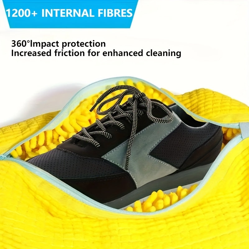 Heavy-duty shoe washing machine bag with protective lining and secure zipper closure